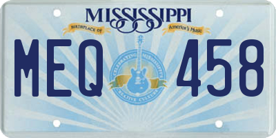 MS license plate MEQ458