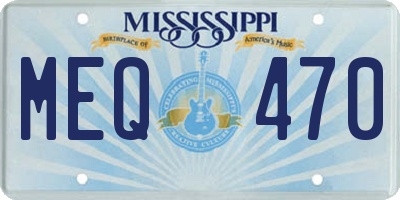 MS license plate MEQ470