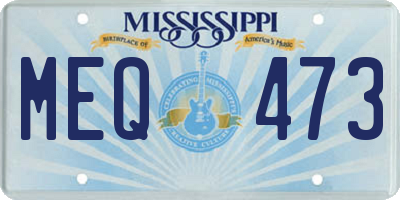 MS license plate MEQ473