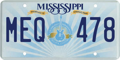 MS license plate MEQ478