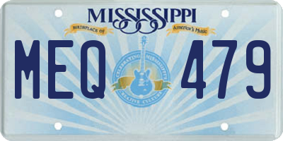 MS license plate MEQ479