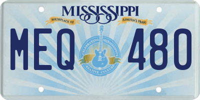 MS license plate MEQ480