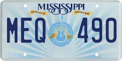 MS license plate MEQ490