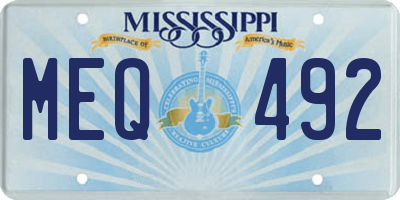 MS license plate MEQ492