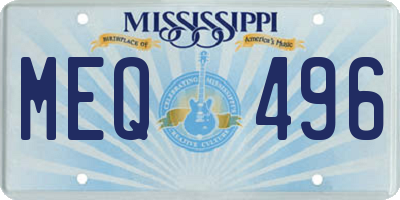 MS license plate MEQ496