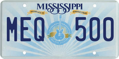 MS license plate MEQ500