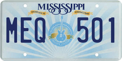 MS license plate MEQ501