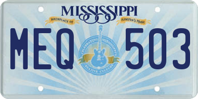MS license plate MEQ503