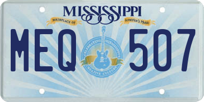 MS license plate MEQ507