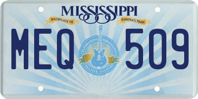 MS license plate MEQ509