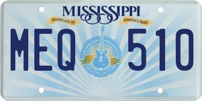MS license plate MEQ510