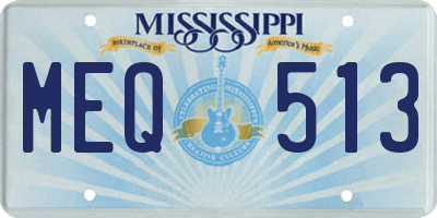 MS license plate MEQ513