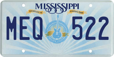 MS license plate MEQ522