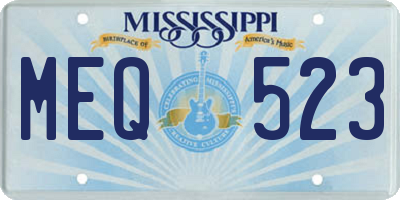 MS license plate MEQ523