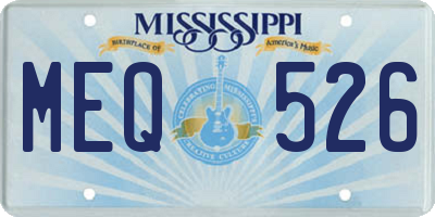 MS license plate MEQ526