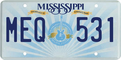 MS license plate MEQ531