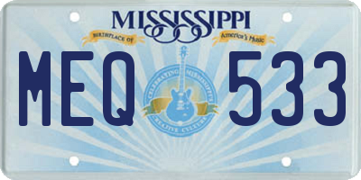 MS license plate MEQ533