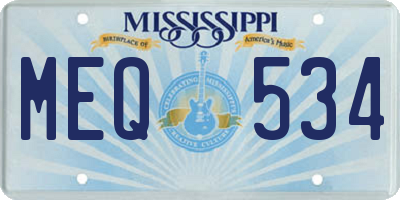 MS license plate MEQ534