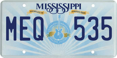 MS license plate MEQ535