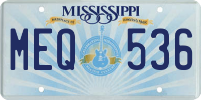 MS license plate MEQ536
