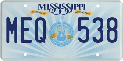 MS license plate MEQ538
