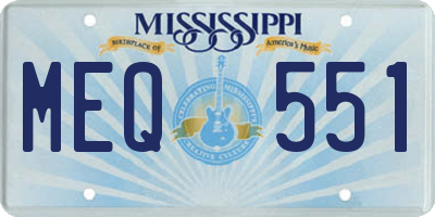 MS license plate MEQ551