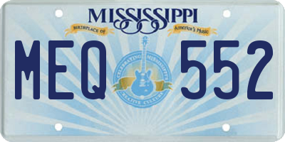 MS license plate MEQ552