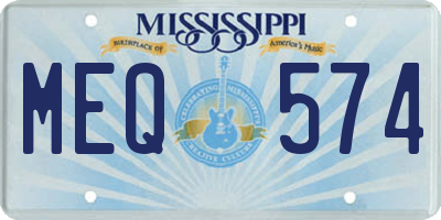 MS license plate MEQ574