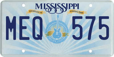 MS license plate MEQ575