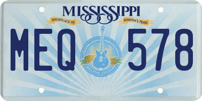 MS license plate MEQ578