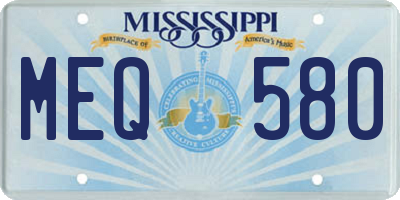 MS license plate MEQ580