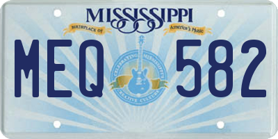 MS license plate MEQ582