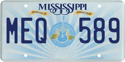 MS license plate MEQ589