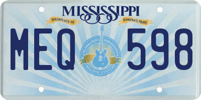 MS license plate MEQ598
