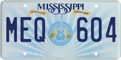 MS license plate MEQ604
