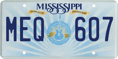 MS license plate MEQ607