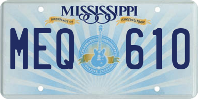 MS license plate MEQ610