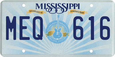 MS license plate MEQ616