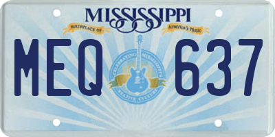 MS license plate MEQ637