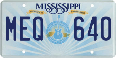 MS license plate MEQ640