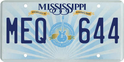 MS license plate MEQ644
