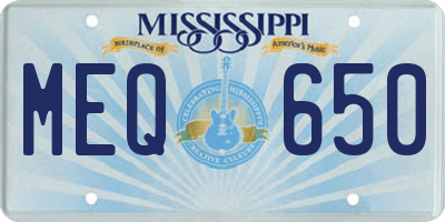MS license plate MEQ650