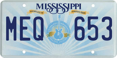 MS license plate MEQ653