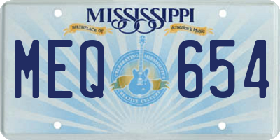 MS license plate MEQ654