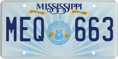 MS license plate MEQ663