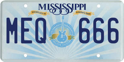 MS license plate MEQ666