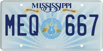 MS license plate MEQ667