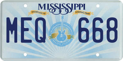 MS license plate MEQ668
