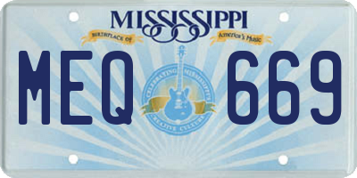 MS license plate MEQ669