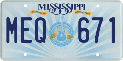 MS license plate MEQ671